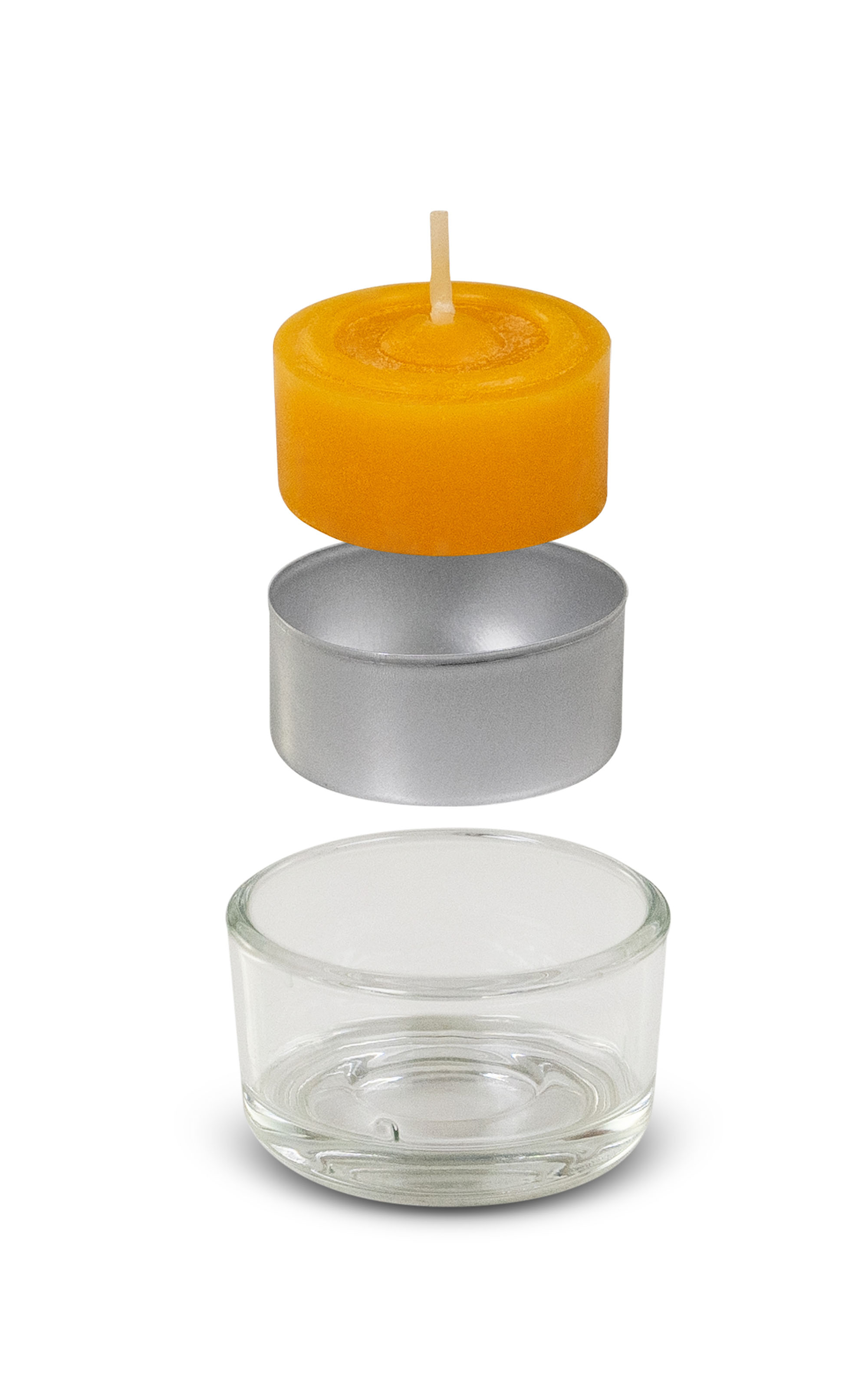Teelichtglas mit Zentrierhilfe – hitzebeständiges Glas für 38 mm Teelichter & Bienenwachskerzen