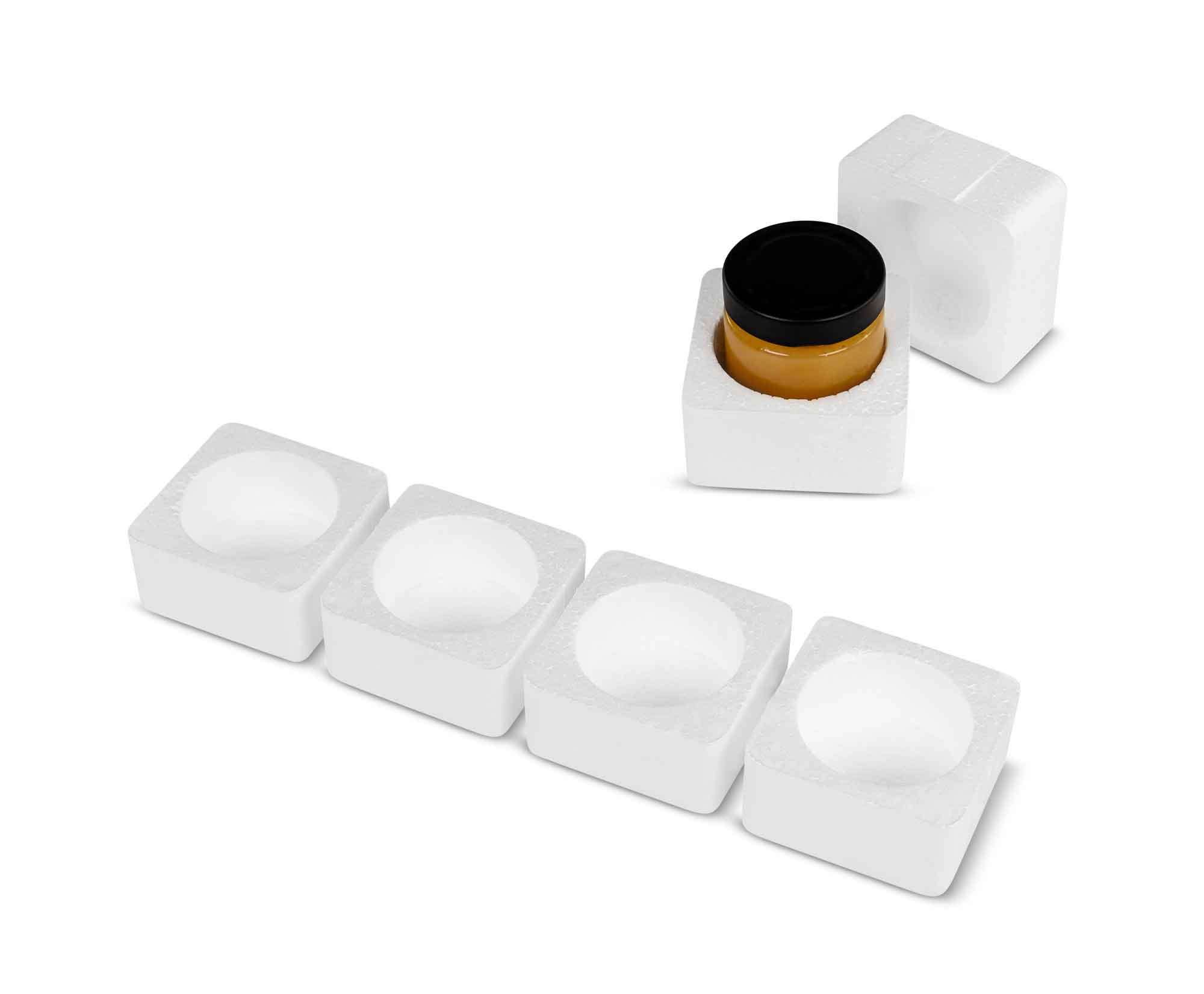 Styropor Box für 250g Glas