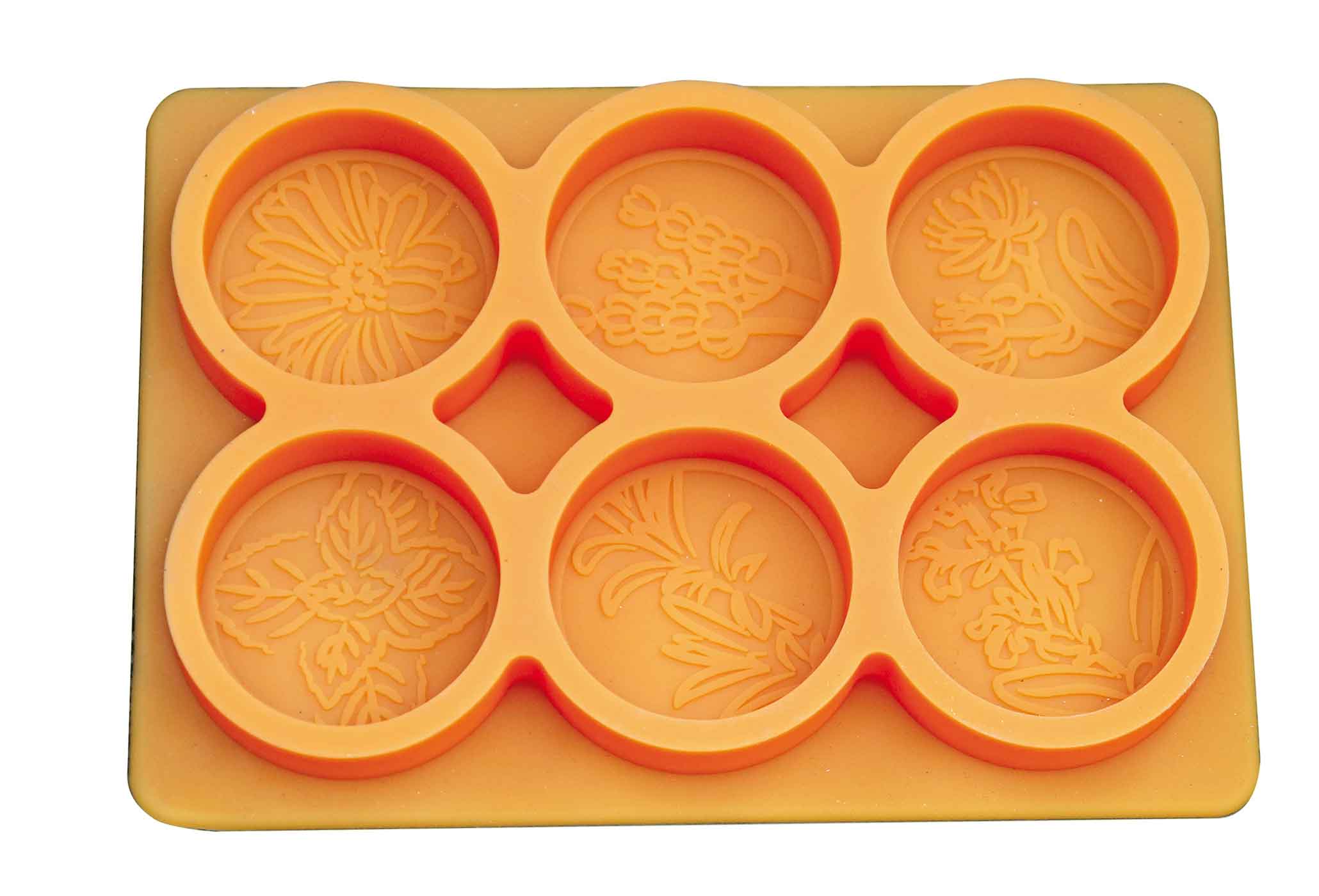 Gießform 6er Blumen Rund