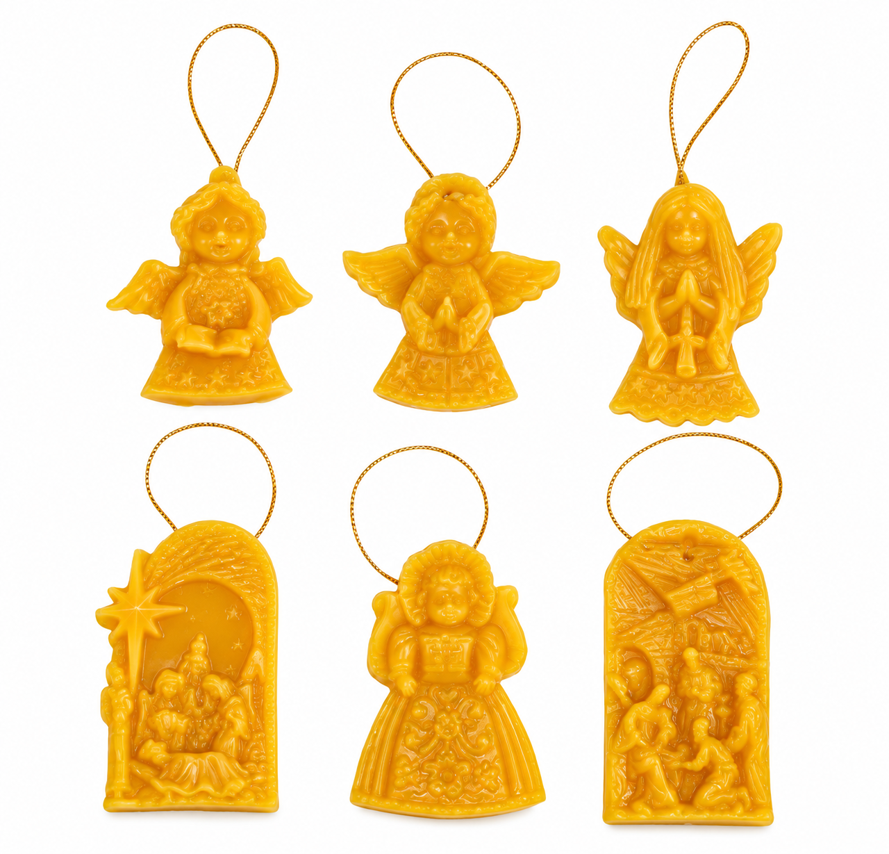 Gießrelief Baumschmuck 6-er Set