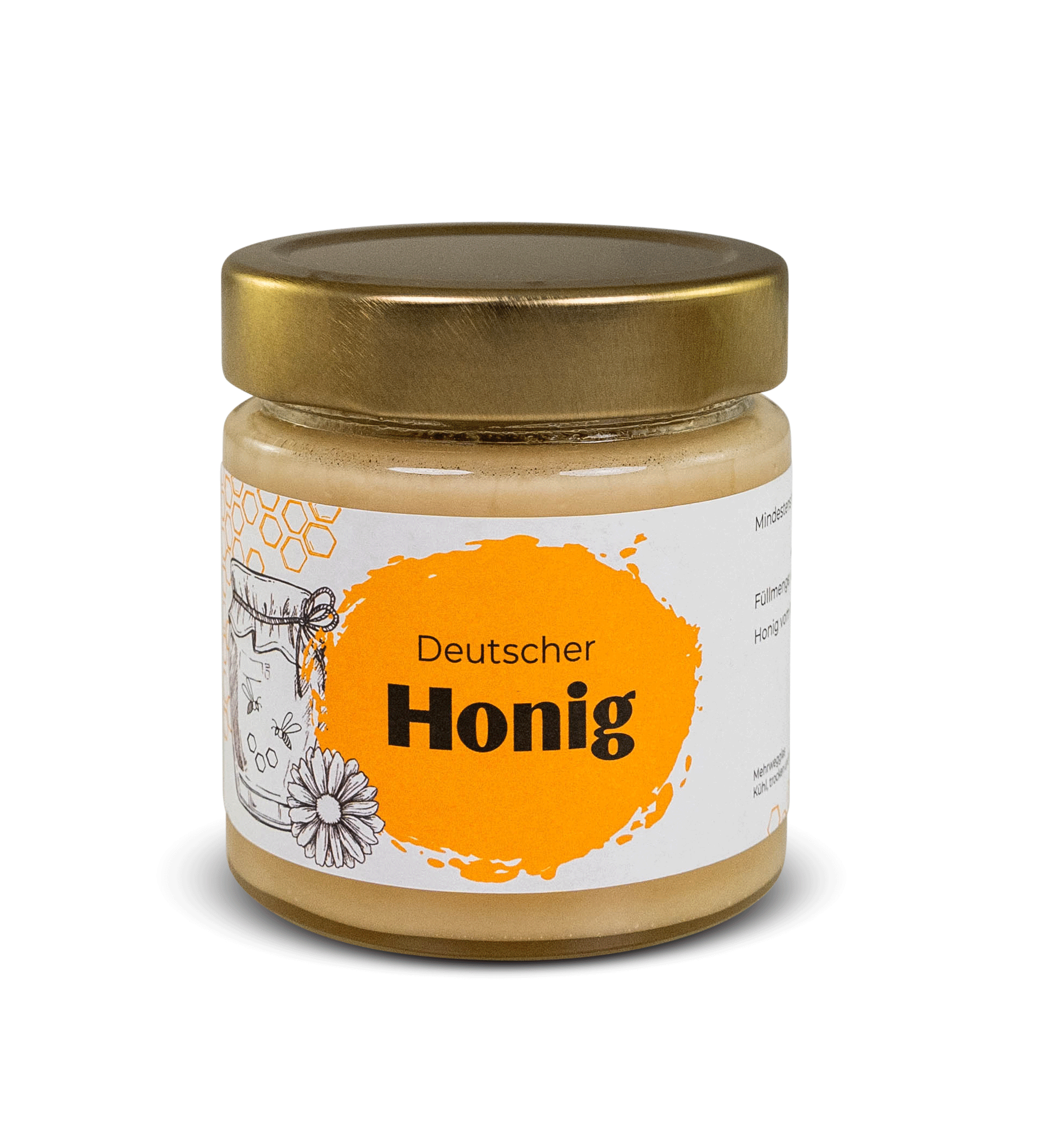 Honigglas-Etikett "Honigglas mit Wabe"