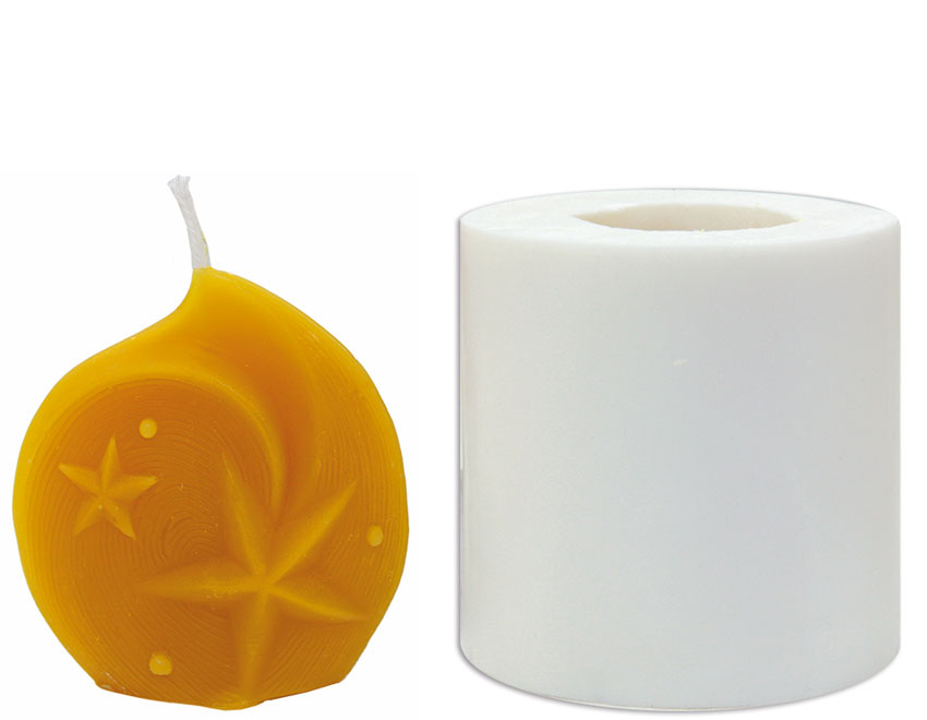 Gießform Zierkerze flach mit Stern