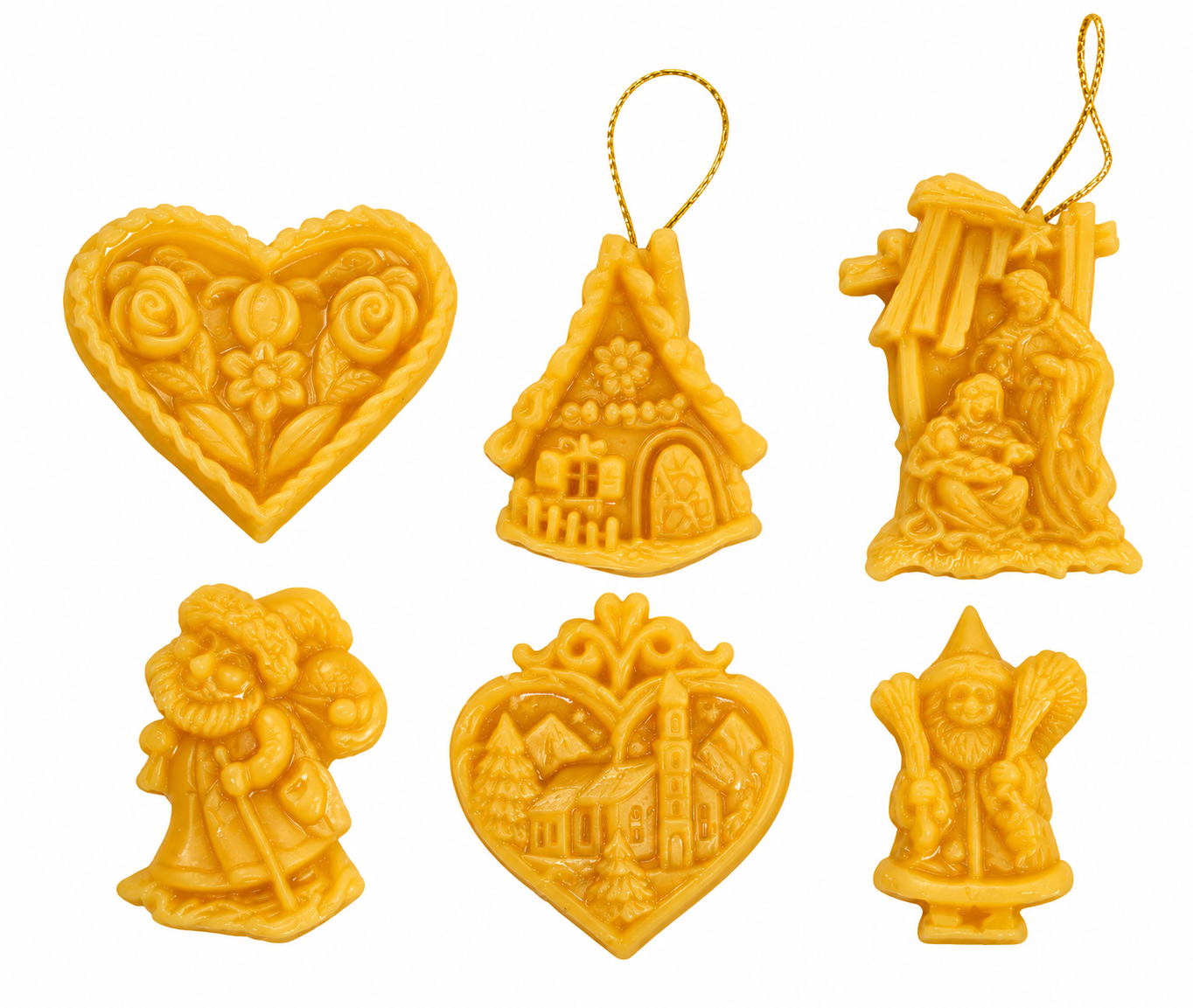 Gießrelief Baumschmuck 6-er Set