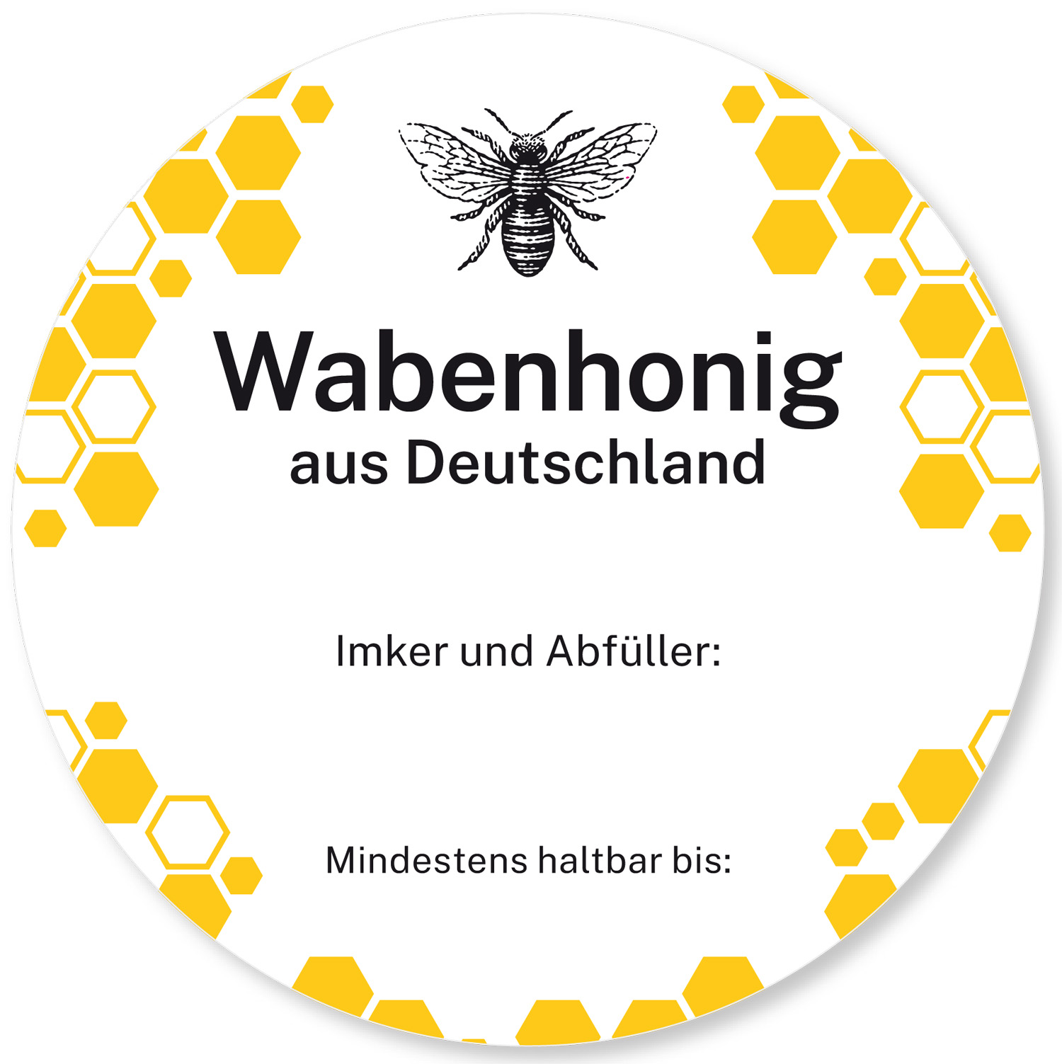 Wabenhonig Etiketten Wabe