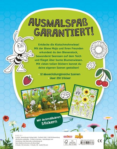 Mein Ausmal Stickerbuch Die Biene Maja