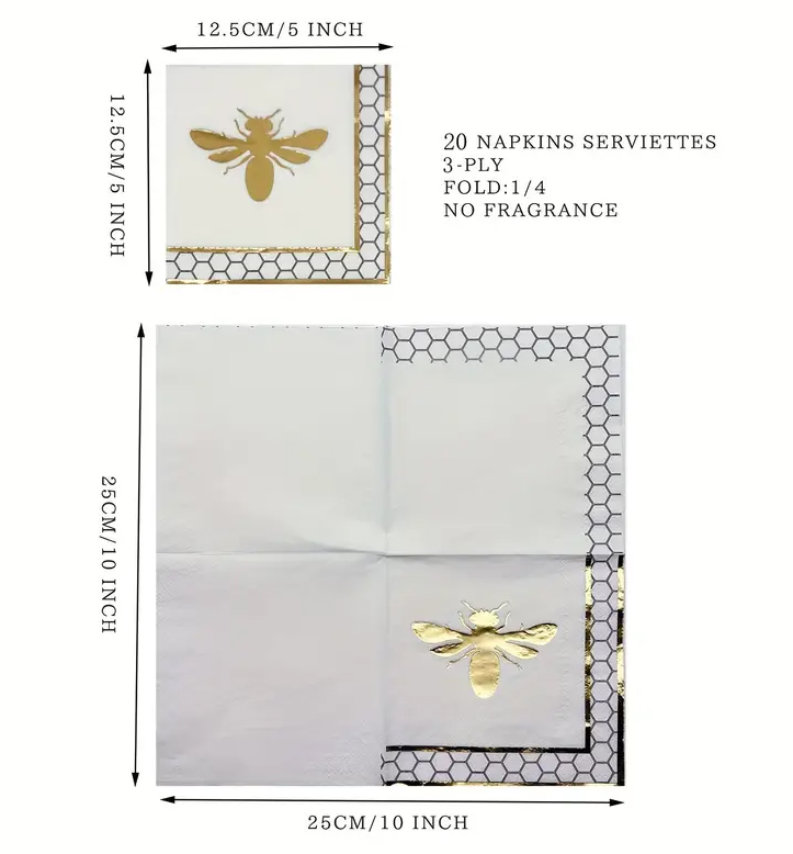 Servietten "goldene Biene"