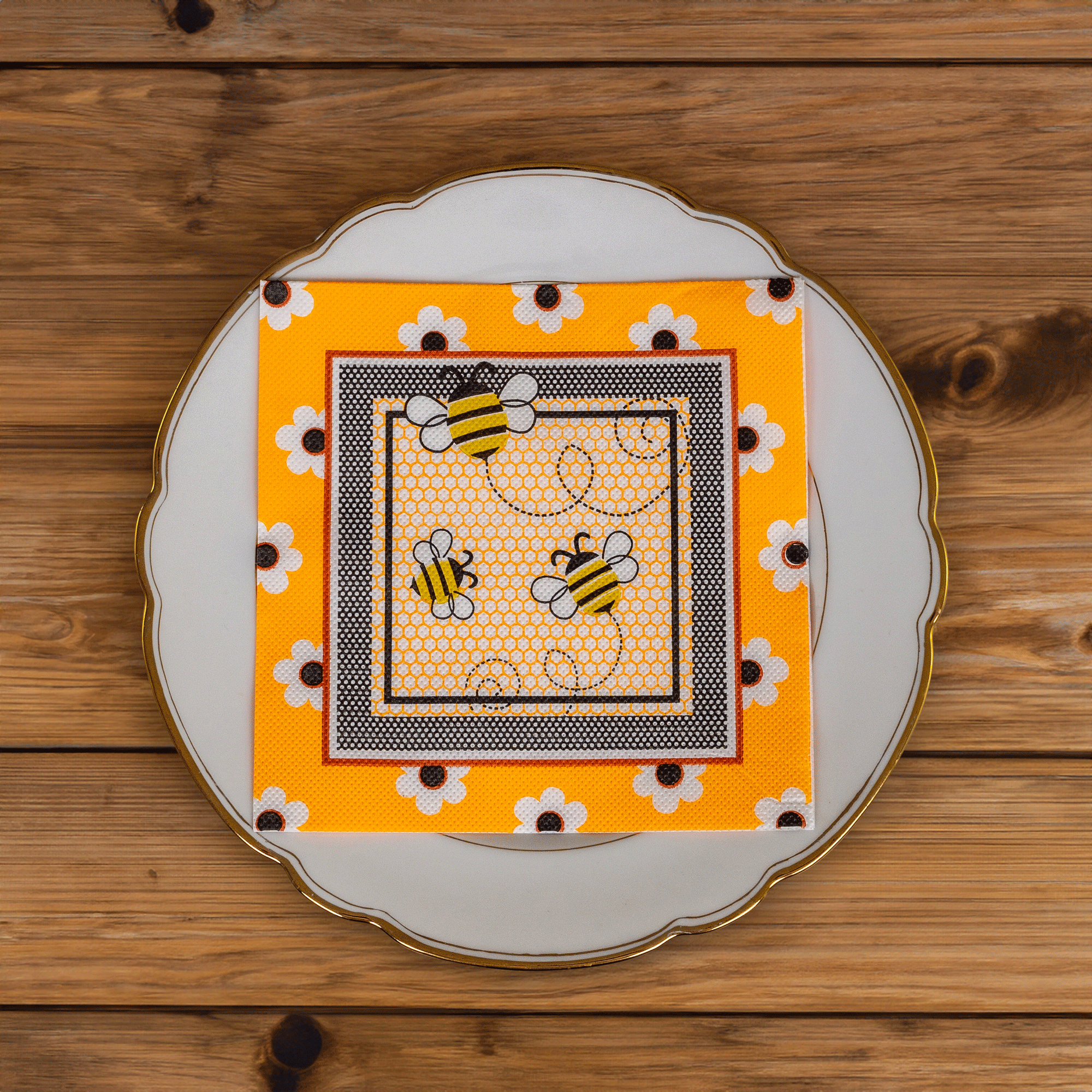 Servietten "Bienen mit Blumen"