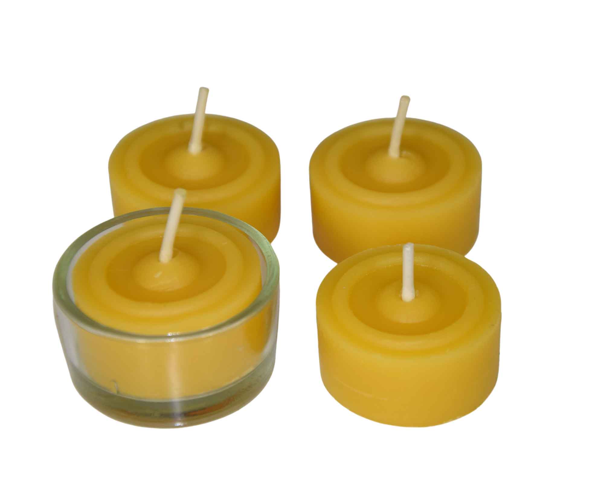 4 Teelichter und 1 Teelichtgläschen