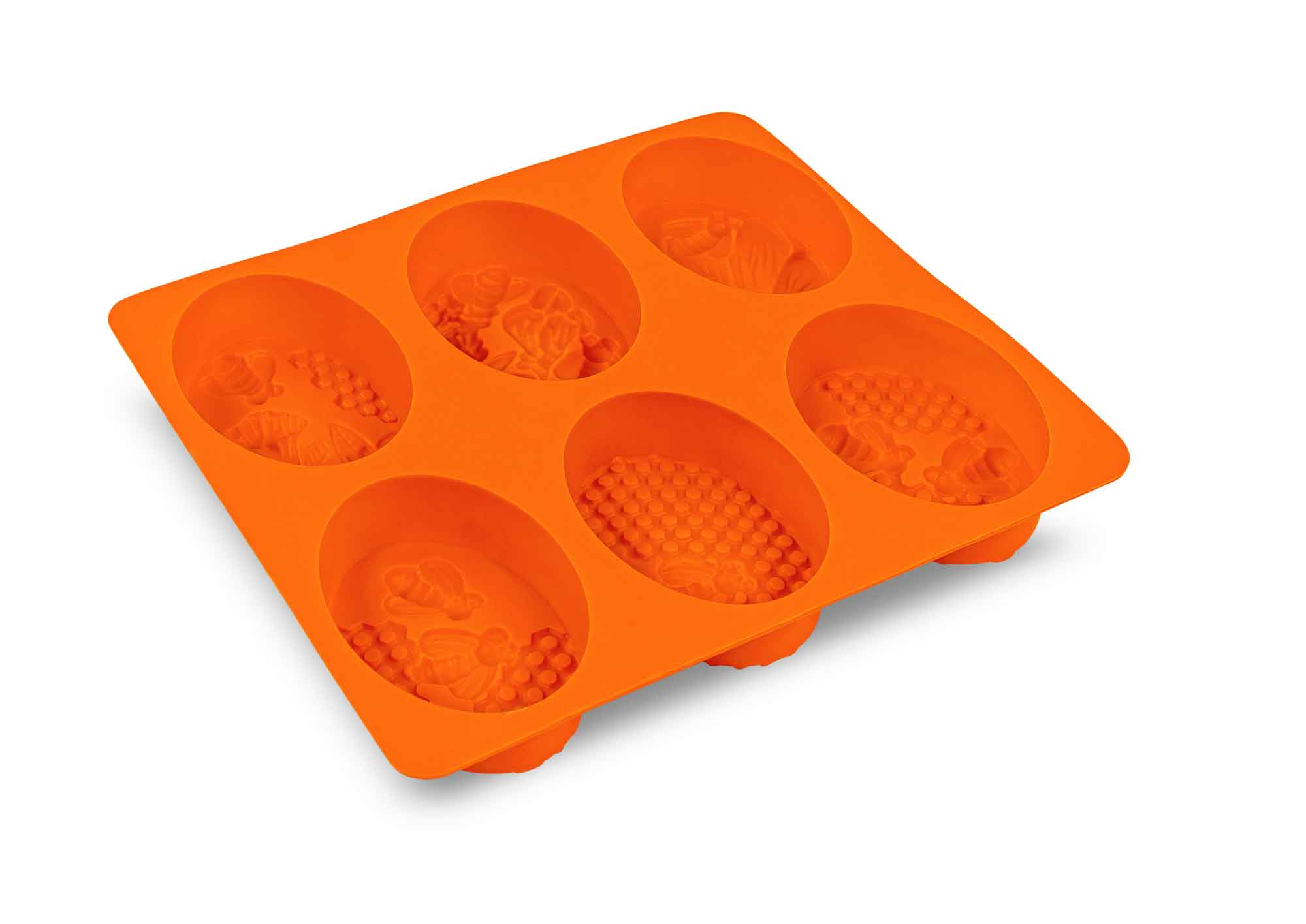 Gießform 6er Wabe mit Biene Oval