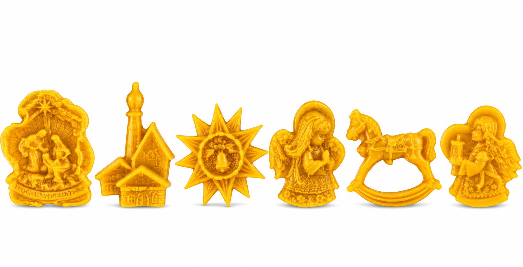 Gießrelief Baumschmuck 6-er Set