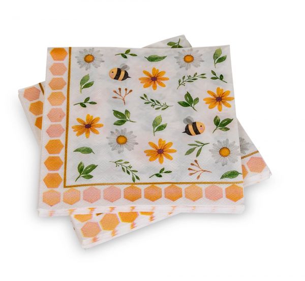 Servietten &quot;Bienen und Blumen&quot;