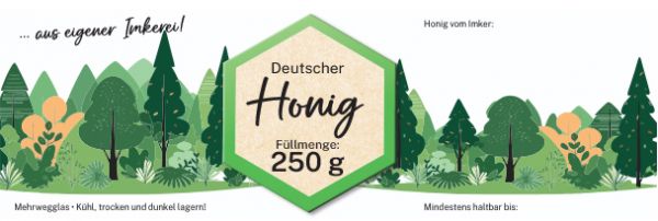 Honigglas-Etikett &quot;Baumlandschaft&quot;