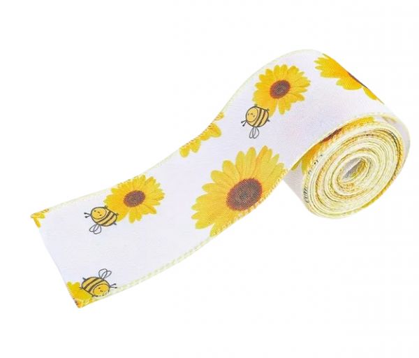 Geschenkband Sonnenblume mit Biene
