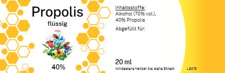 Etikett Propolis flüssig &quot;Wabe&quot;