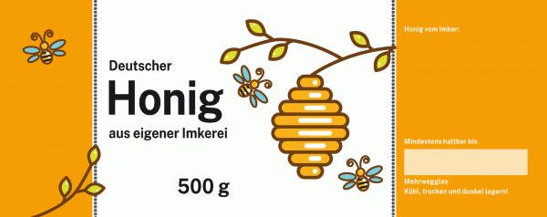 Honigglas-Etikett &quot;Bienenkorb&quot;