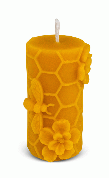 Gießform &quot;Wabenstumpen mit Biene und Blumen&quot;