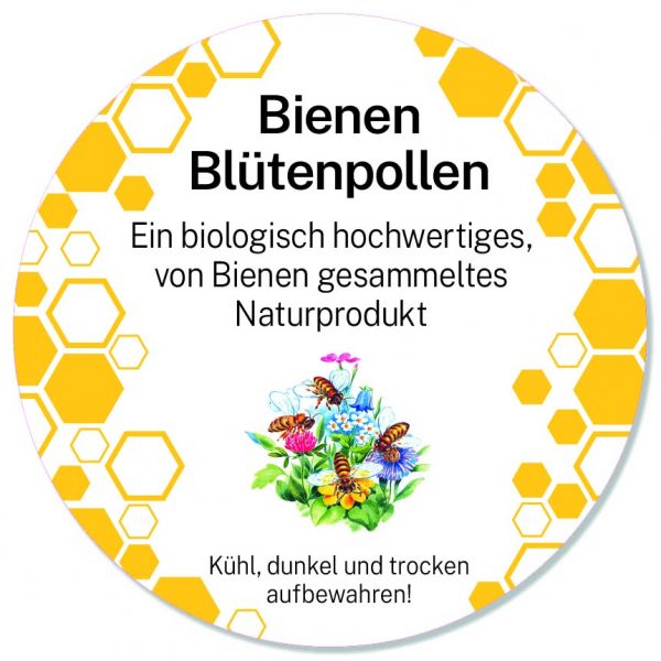 Blütenpollen Etiketten rund