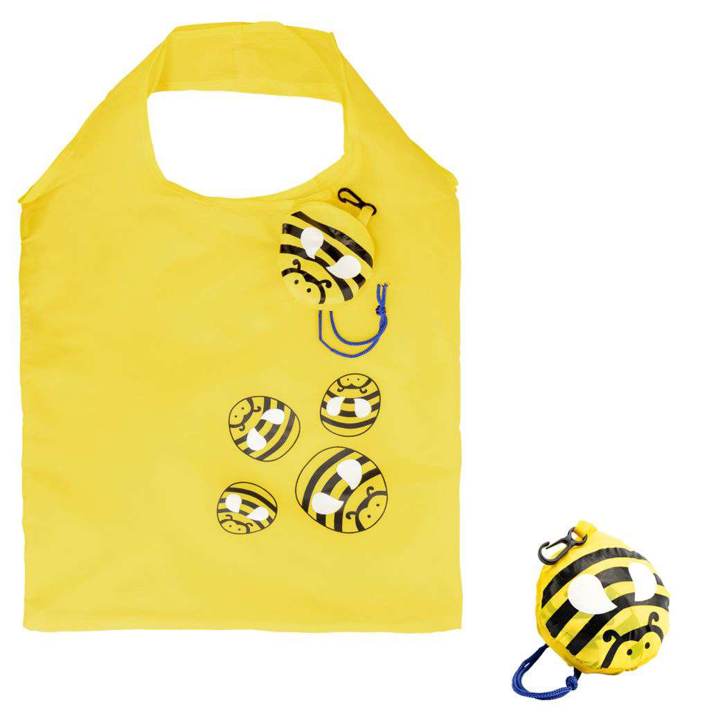 Faltbare Einkaufstasche Mit Bienen-Anhänger - Wiederverwendbar & Praktisch