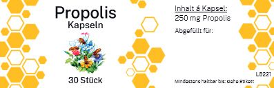 Etikett Propolis Kapseln &quot;Wabe&quot;