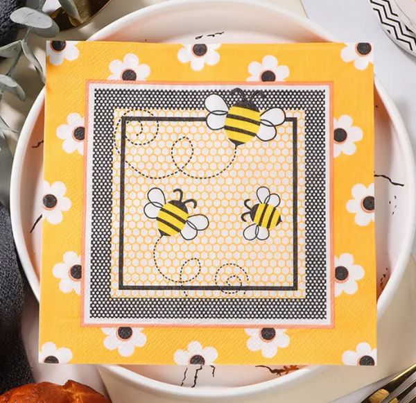 Servietten &quot;Bienen mit Blumen&quot;