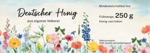 Honigglas-Etikett &quot;Blumenwiese&quot;