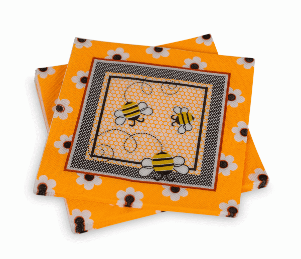 Servietten &quot;Bienen mit Blumen&quot;